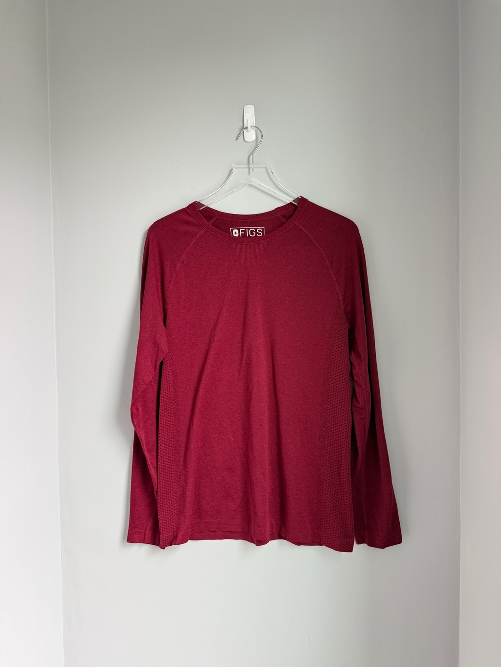 Figs Salta Long Sleeve Underscrub Maroon Medium Seamless